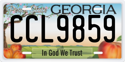 GA license plate CCL9859