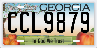 GA license plate CCL9879