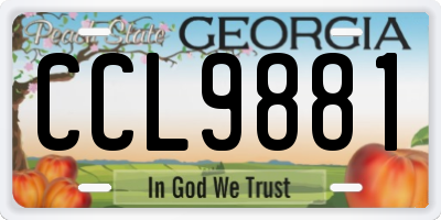 GA license plate CCL9881