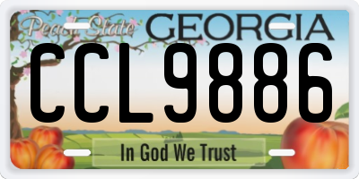 GA license plate CCL9886