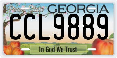 GA license plate CCL9889