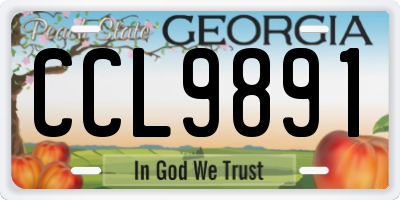 GA license plate CCL9891