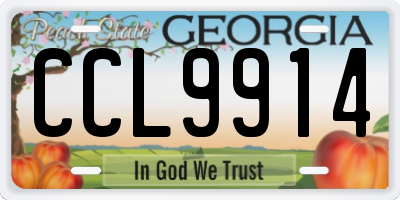 GA license plate CCL9914