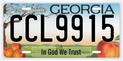 GA license plate CCL9915