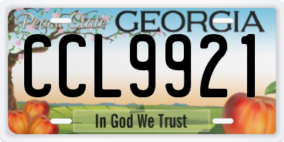 GA license plate CCL9921