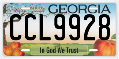 GA license plate CCL9928