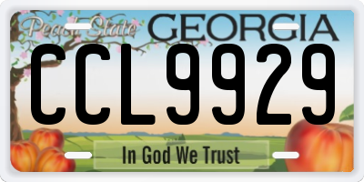 GA license plate CCL9929