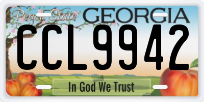GA license plate CCL9942