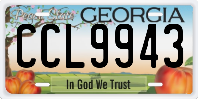 GA license plate CCL9943