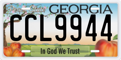 GA license plate CCL9944