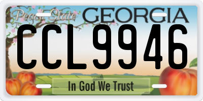 GA license plate CCL9946