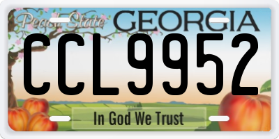 GA license plate CCL9952
