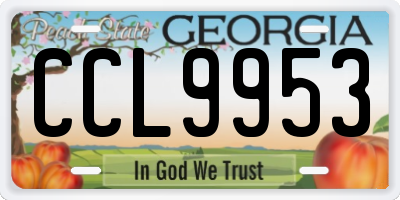 GA license plate CCL9953