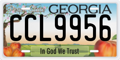 GA license plate CCL9956