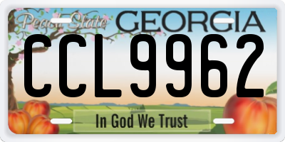 GA license plate CCL9962