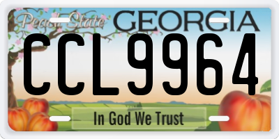 GA license plate CCL9964