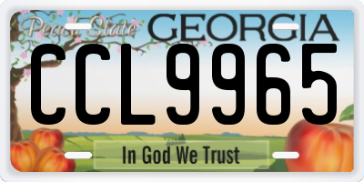 GA license plate CCL9965