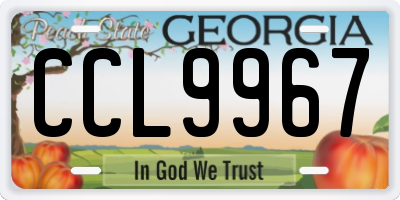 GA license plate CCL9967