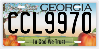 GA license plate CCL9970