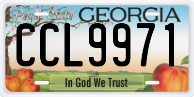GA license plate CCL9971