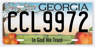 GA license plate CCL9972