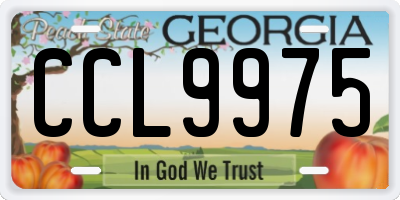 GA license plate CCL9975
