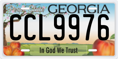 GA license plate CCL9976