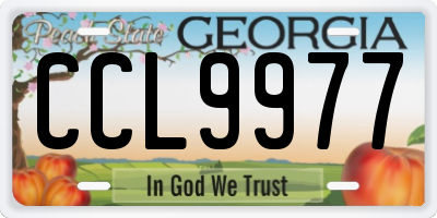 GA license plate CCL9977