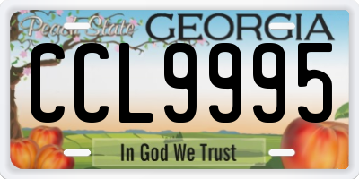 GA license plate CCL9995