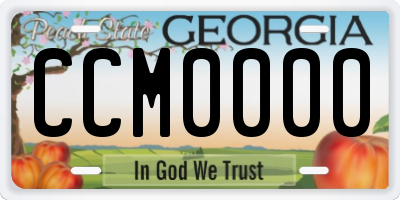 GA license plate CCM0000