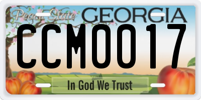 GA license plate CCM0017