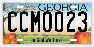 GA license plate CCM0023