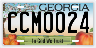 GA license plate CCM0024