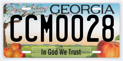GA license plate CCM0028