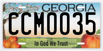 GA license plate CCM0035
