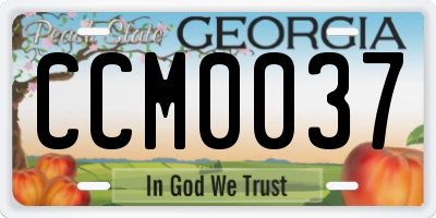 GA license plate CCM0037