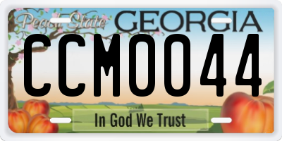 GA license plate CCM0044