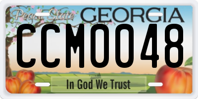 GA license plate CCM0048