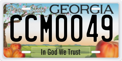 GA license plate CCM0049