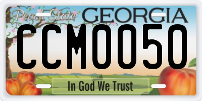 GA license plate CCM0050