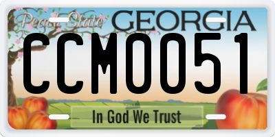GA license plate CCM0051