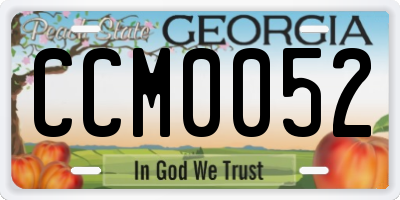 GA license plate CCM0052