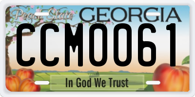 GA license plate CCM0061