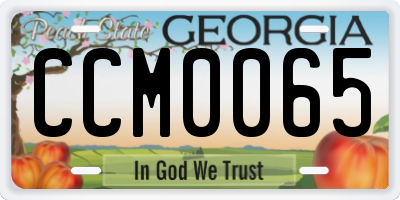 GA license plate CCM0065