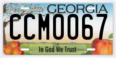 GA license plate CCM0067