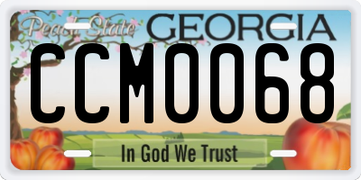 GA license plate CCM0068