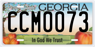 GA license plate CCM0073