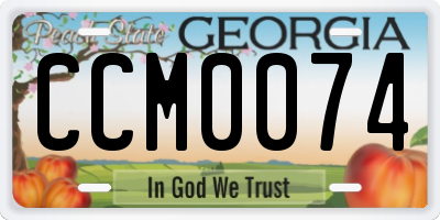 GA license plate CCM0074