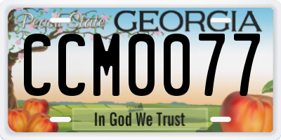 GA license plate CCM0077
