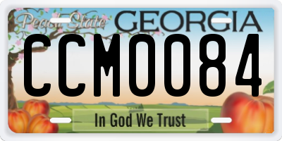 GA license plate CCM0084